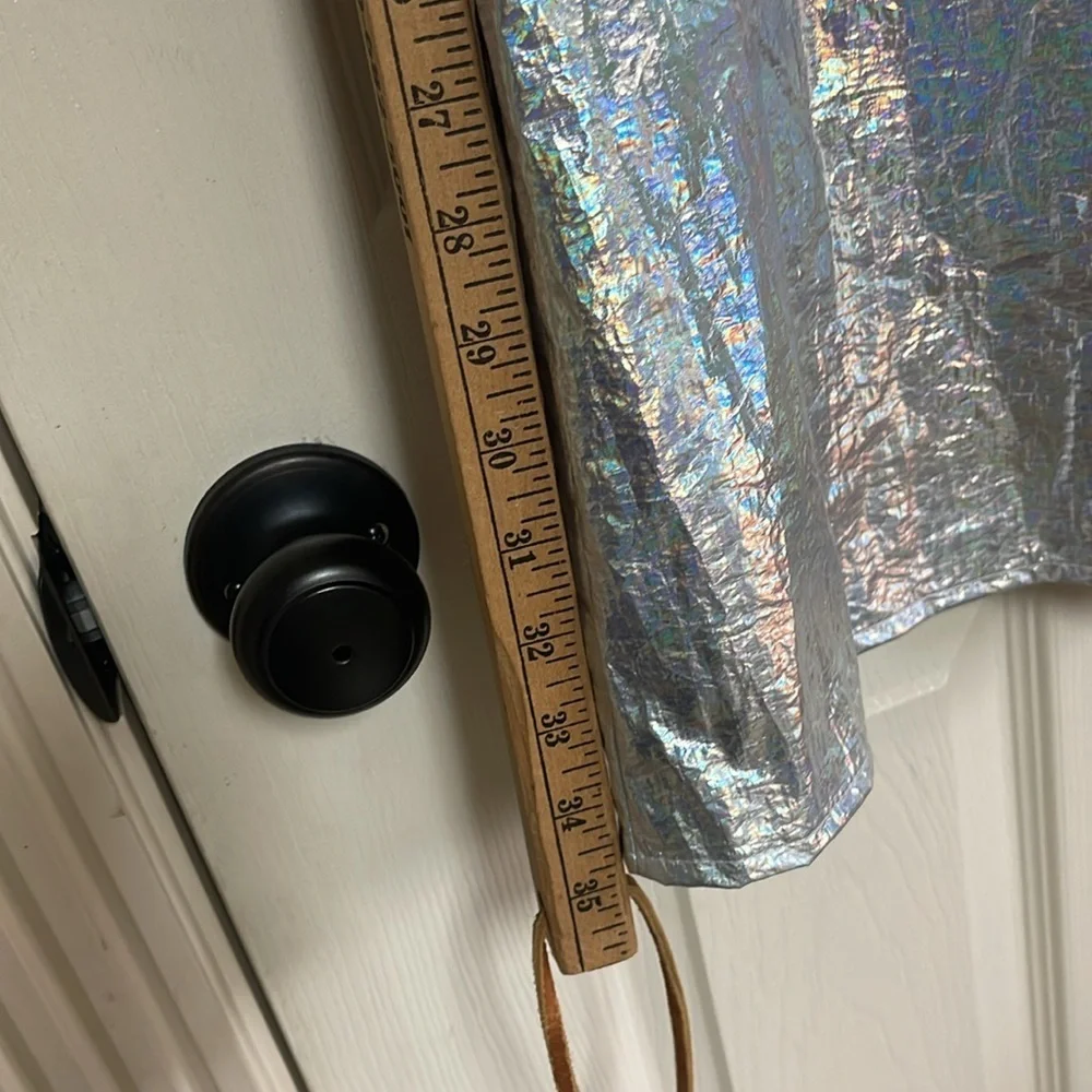 New Anthropologie Metallic Silver Shine Cargo Maxi Skirt Women’s Size Small - Picture 10 of 16